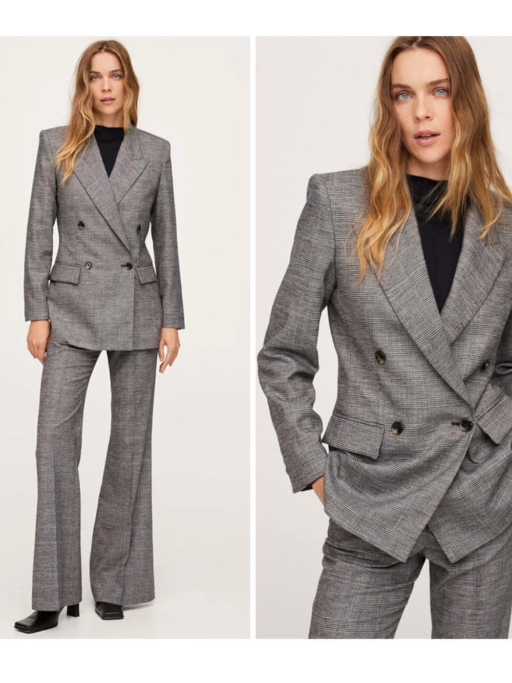 Mango Wool Co-Ord Set Blazer Jacket and Pants New